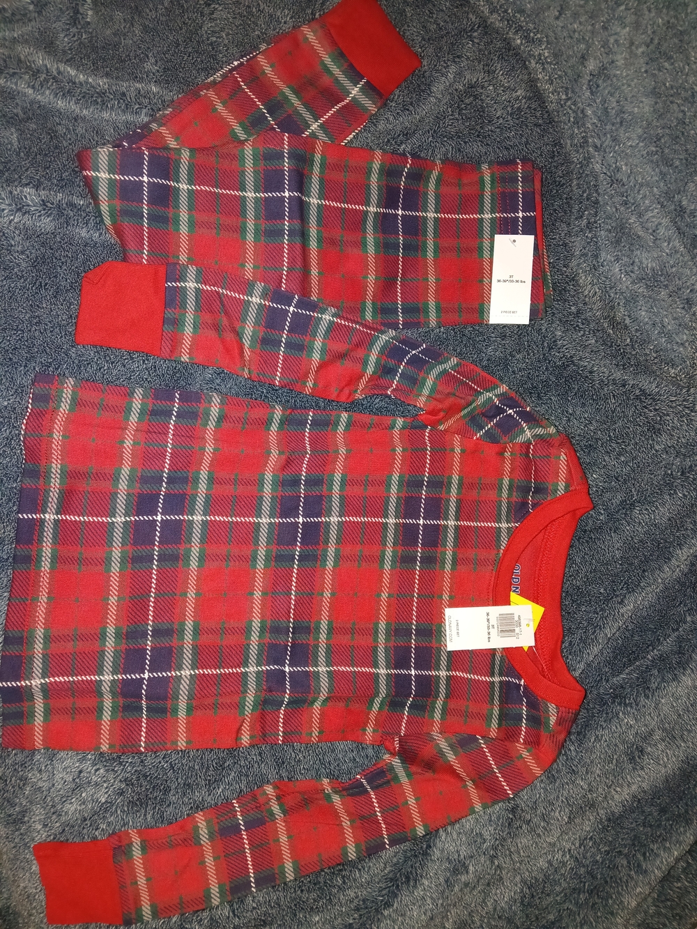 Old Navy Red Plaid Kids Pajama Set